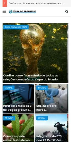 Podgląd witryny Jornal Folha do Progresso, medium z kraju Brazylia do artykułów sponsorowanych