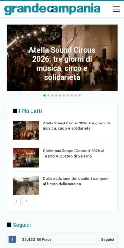 Anteprima del sito GrandeCampania, media di Italia per articoli sponsorizzati