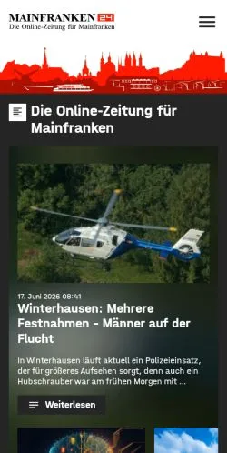 스폰서 기사용 독일 매체 Mainfranken24 사이트 미리보기