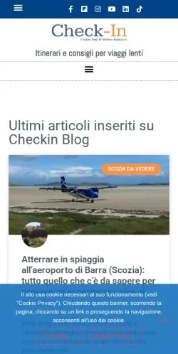 Anteprima del sito CheckinBlog, media di Italia per articoli sponsorizzati