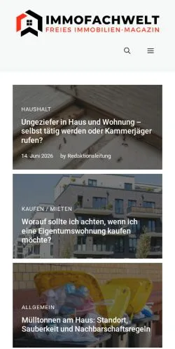 Anteprima del sito Immofachwelt, media di Germania per articoli sponsorizzati