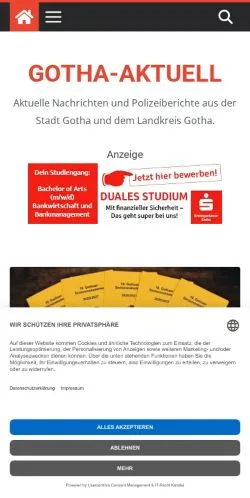 Anteprima del sito Gotha-Aktuell, media di Germania per articoli sponsorizzati