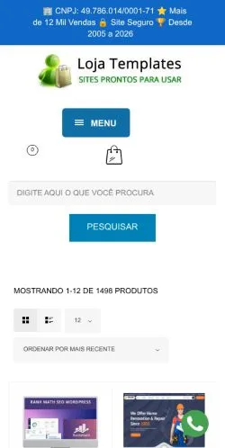 Aperçu du site Loja Templates, média de Brésil pour articles sponsorisés