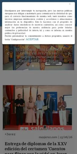 Anteprima del sito Masjerez, media di Spagna per articoli sponsorizzati