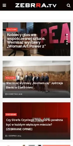 Anteprima del sito Zebrra, media di Polonia per articoli sponsorizzati
