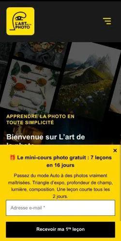 Anteprima del sito L'Art De La Photo, media di Francia per articoli sponsorizzati