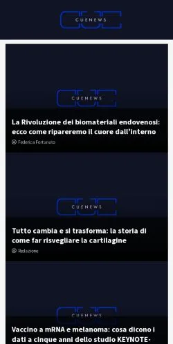 Preview of the Biomed CUENEWS website, a media outlet in Italy for sponsored articles
