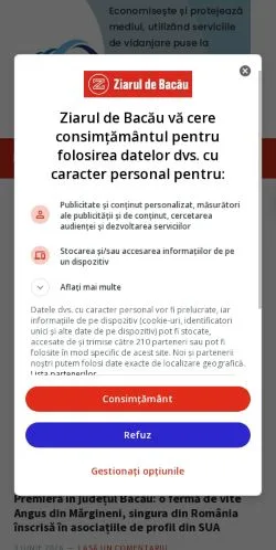 Anteprima del sito Ziarul de Bacău, media di Romania per articoli sponsorizzati