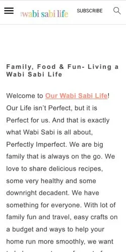 Anteprima del sito Our Wabi Sabi Life, media di Stati Uniti per articoli sponsorizzati