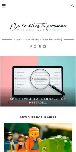 Anteprima del sito Ne Le Dites A Personne, media di Francia per articoli sponsorizzati