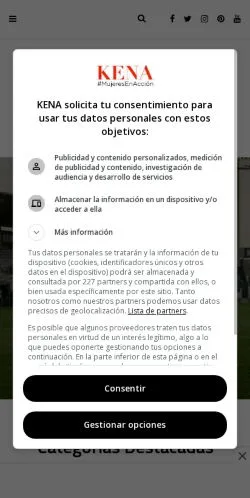 Forhåndsvisning av nettstedet Revista Kena México, medium fra Spania for sponsede artikler