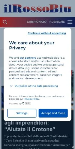 Aperçu du site ilRossoBlu, média de Italie pour articles sponsorisés