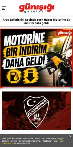Anteprima del sito Günışığı Gazetesi, media di Turchia per articoli sponsorizzati