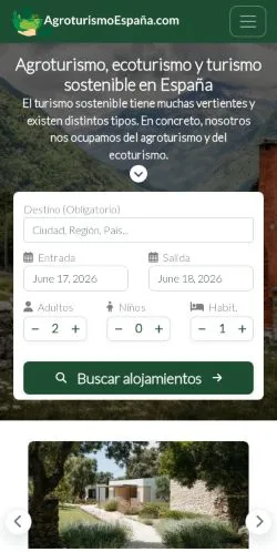 Anteprima del sito Agroturismo en España, media di Spagna per articoli sponsorizzati