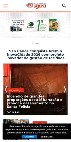 Anteprima del sito São Carlos Agora, media di Brasile per articoli sponsorizzati