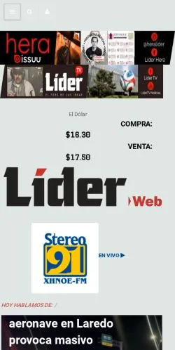 Forhåndsvisning af Lider Web, medie fra Mexico til sponsorerede artikler
