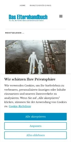 Anteprima del sito Das Elternhandbuch, media di Germania per articoli sponsorizzati