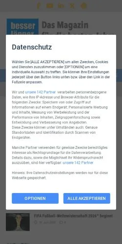 Podgląd witryny Besser Länger Leben, medium z kraju Austria do artykułów sponsorowanych