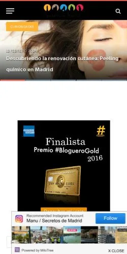Anteprima del sito Secretos de Madrid, media di Spagna per articoli sponsorizzati