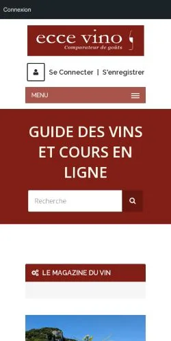 Vista previa del sitio Eccevino, medio de Francia para artículos patrocinados