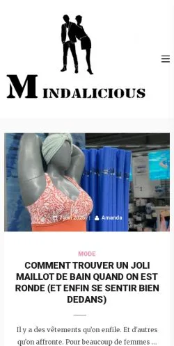 Vista previa del sitio Mindalicious, medio de Francia para artículos patrocinados