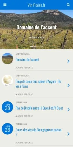 Anteprima del sito Vin Plaisir, media di Francia per articoli sponsorizzati