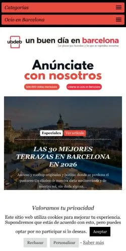 Anteprima del sito Mejores Planes Barcelona, media di Spagna per articoli sponsorizzati