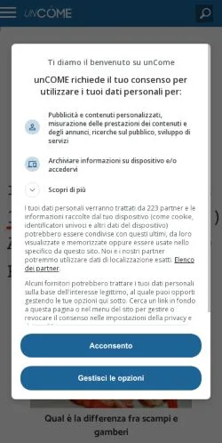 スポンサード記事向けのイタリアメディア、unCOMEのサイトプレビュー