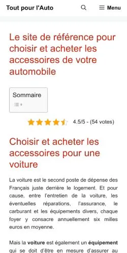 스폰서 기사용 프랑스 매체 Tout Pour L'auto 사이트 미리보기