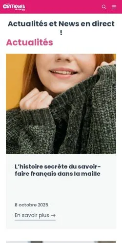 Anteprima del sito Les Critiques de Marine, media di Francia per articoli sponsorizzati