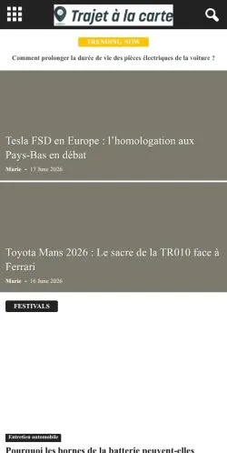 Anteprima del sito Trajet À La Carte Auto, media di Stati Uniti per articoli sponsorizzati