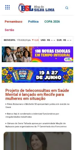 Vista previa del sitio BlogSilva Lima, medio de Brasil para artículos patrocinados