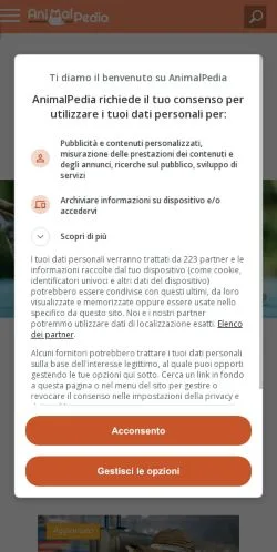 Anteprima del sito AnimalPedia, media di Italia per articoli sponsorizzati
