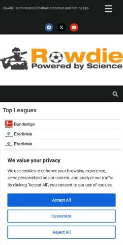 Anteprima del sito Rowdie, media di Regno Unito per articoli sponsorizzati