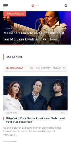 Anteprima del sito Maxazine, media di Paesi Bassi per articoli sponsorizzati