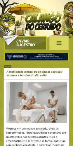 Podgląd witryny Calango Do Cerrado, medium z kraju Brazylia do artykułów sponsorowanych