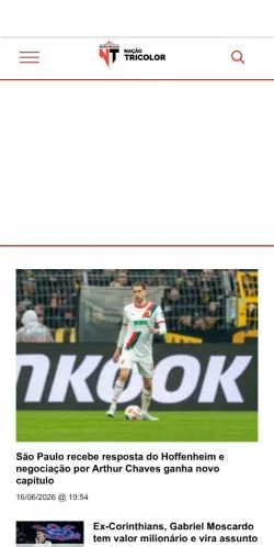 Anteprima del sito Nação Tricolor, media di Brasile per articoli sponsorizzati