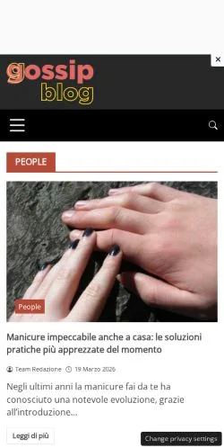 Anteprima del sito Gossip Blog, media di Italia per articoli sponsorizzati