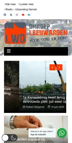 Anteprima del sito Omroep Leeuwarden, media di Paesi Bassi per articoli sponsorizzati
