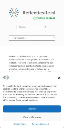 Anteprima del sito Reflectiesite, media di Paesi Bassi per articoli sponsorizzati