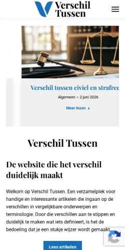 Anteprima del sito Verschil Tussen, media di Paesi Bassi per articoli sponsorizzati