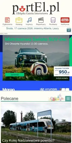 Podgląd witryny portEl, medium z kraju Polska do artykułów sponsorowanych