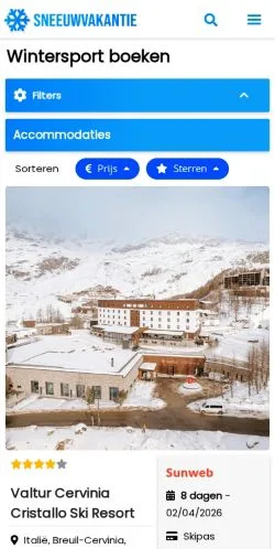 Anteprima del sito Opsneeuwvakantie, media di Paesi Bassi per articoli sponsorizzati