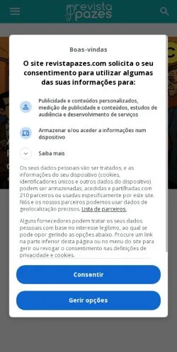 Aperçu du site Revista Pazes, média de Brésil pour articles sponsorisés