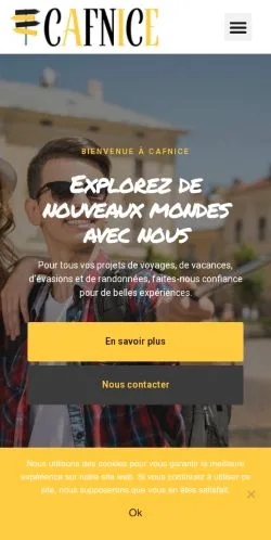 スポンサード記事向けのフランスメディア、CAF de Niceのサイトプレビュー