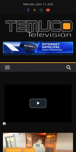 스폰서 기사용 스페인 매체 Temuco Televisión 사이트 미리보기