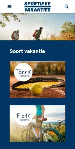 Podgląd witryny Sportieve Vakanties, medium z kraju Holandia do artykułów sponsorowanych