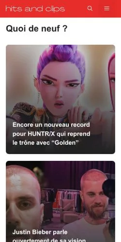 Anteprima del sito Hits And Clips, media di Francia per articoli sponsorizzati