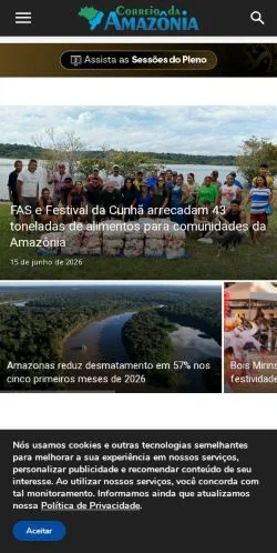 Podgląd witryny Correio Da Amazônia, medium z kraju Brazylia do artykułów sponsorowanych