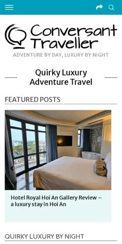 Anteprima del sito Conversant Traveller, media di Regno Unito per articoli sponsorizzati